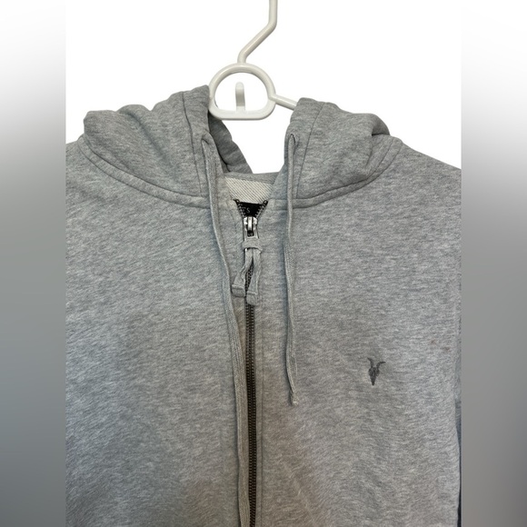 All Saints Raven Gray Zip Up Ramskull Hoodie - Picture 4 of 11